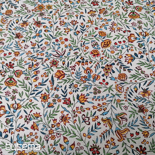 Tissu coton INDIENE jaune-vert