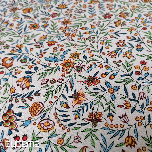 Tissu coton INDIENE jaune-vert