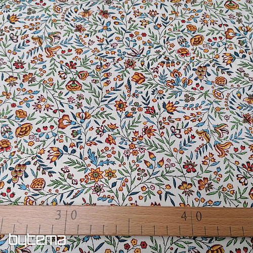 Tissu coton INDIENE jaune-vert