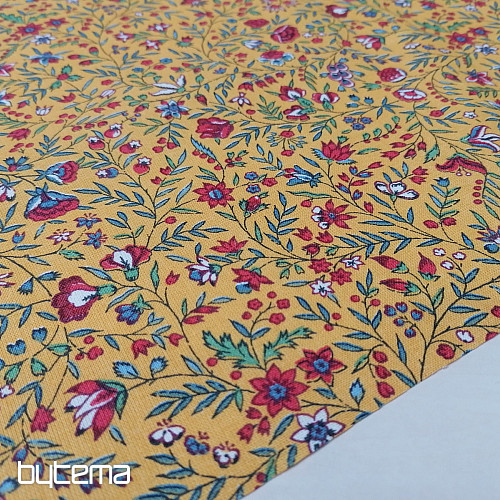 Tissu coton indien jaune