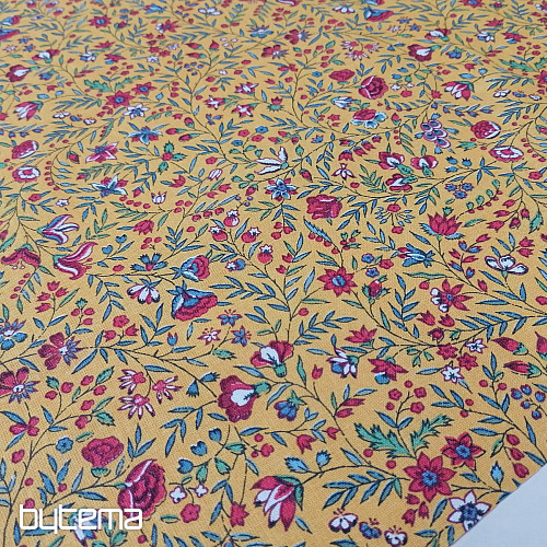 Tissu coton indien jaune