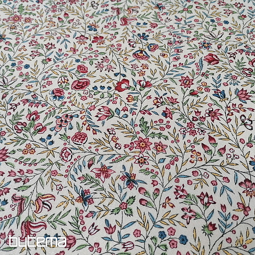 Tissu coton INDIENE crème