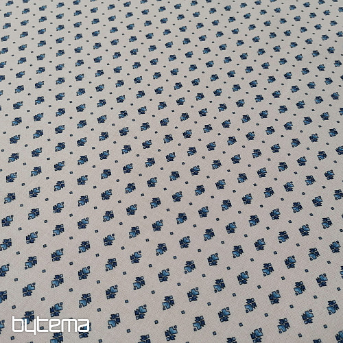 Tissu coton MAJOLIKA ornement bleu