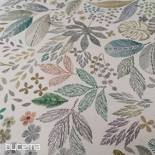 Tissu déco MELIA FEUILLES vert