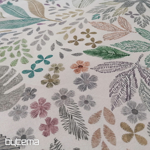 Tissu déco MELIA FEUILLES vert