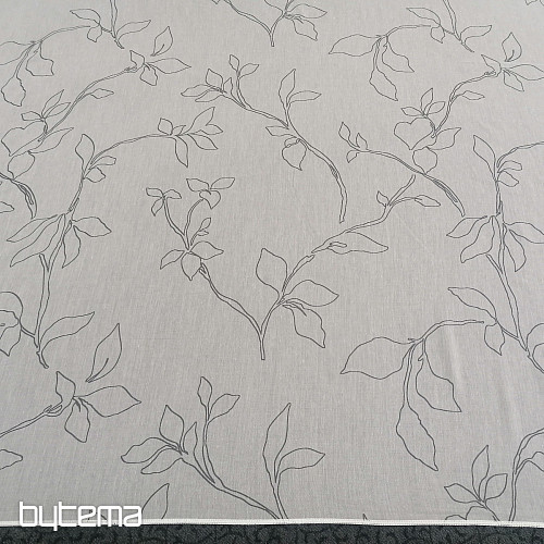 Rideau de luxe Abbony 90 blanc avec fleurs