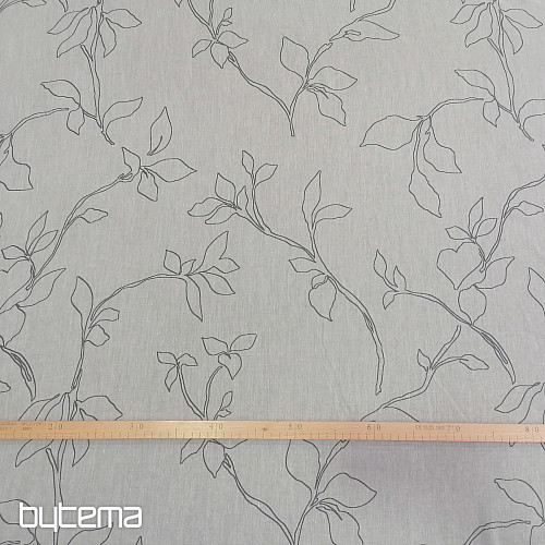 Rideau de luxe Abbony 90 blanc avec fleurs