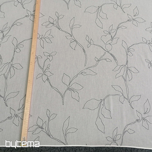 Rideau de luxe Abbony 90 blanc avec fleurs