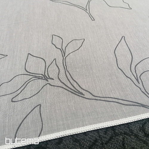 Rideau de luxe Abbony 90 blanc avec fleurs
