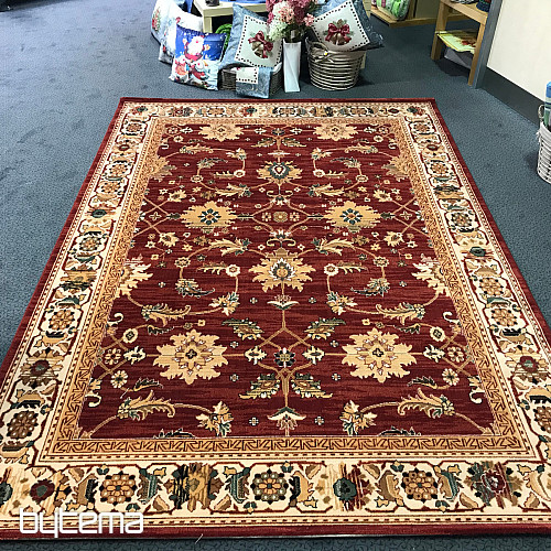Tapis en laine luxueux PRAGUE rouge/beige