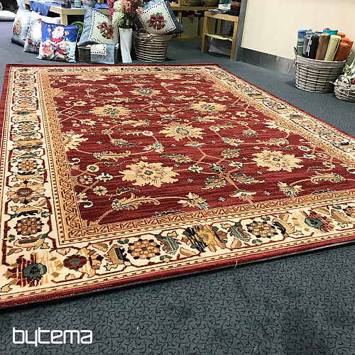 Tapis en laine luxueux PRAGUE rouge/beige