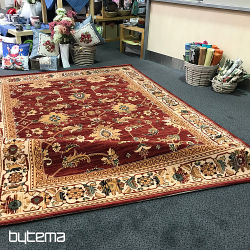 Tapis en laine luxueux PRAGUE rouge/beige