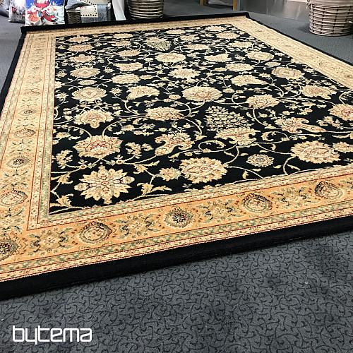 Tapis de luxe en laine PRAGUE noir / beige