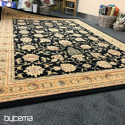 Tapis de luxe en laine PRAGUE noir / beige