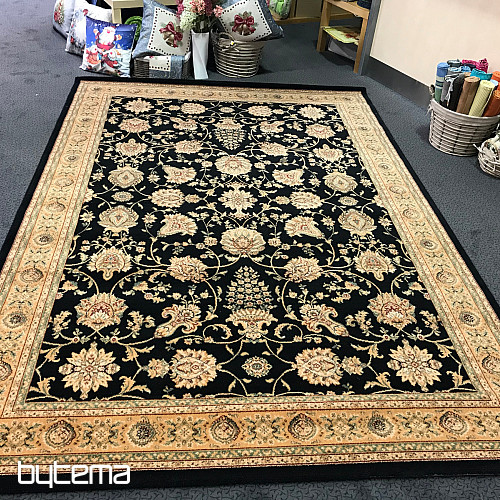 Tapis de luxe en laine PRAGUE noir / beige