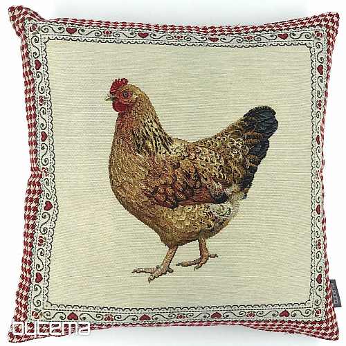 Housse de coussin Gobelin POULE 1