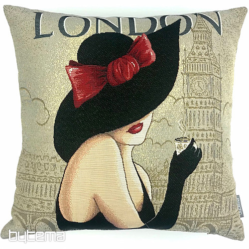 Housse de coussin tapisserie LADY LONDON