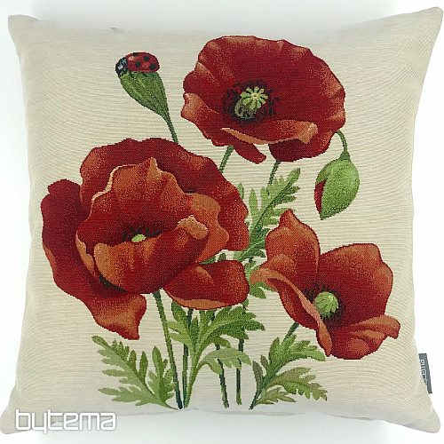 Housse de coussin tapisserie COQUELICOTS