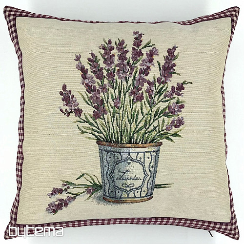 Housse de coussin tapisserie FLEURS DE LAVANDE DE PROVENCE