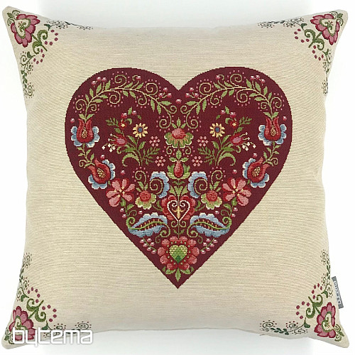 Housse de coussin tapisserie COEURS ÉNORMES