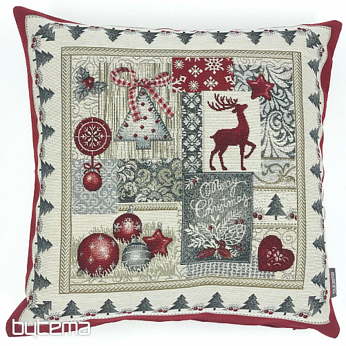 Housse de coussin tapisserie de Noël JOYEUX NOËL