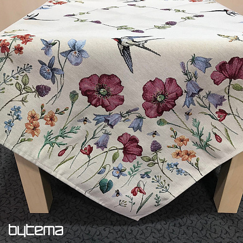 Nappe et foulard tapisserie PRAIRIE AVEC UNE HIRONDELLE