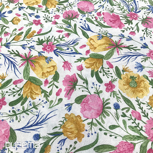 Tissu déco Fleurs CLARA rose