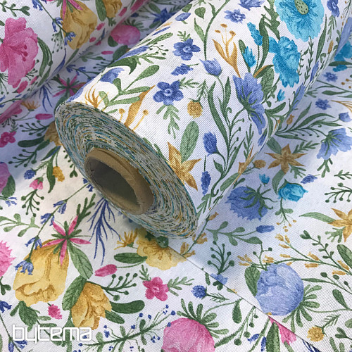 Tissu déco Fleurs CLARA rose