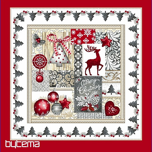 Housse de coussin tapisserie de Noël JOYEUX NOËL