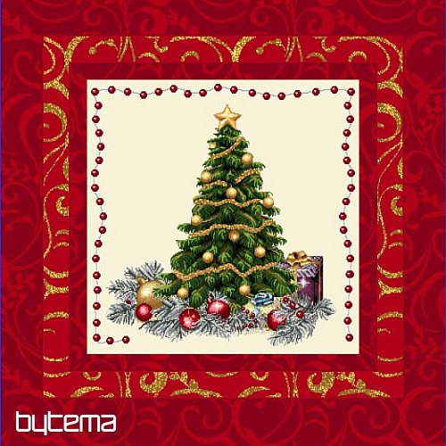 Housse de coussin décoration de Noël ARBRE DANS UN CADRE