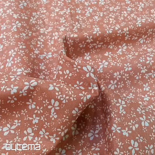Tissu coton FLEURS DITA saumon