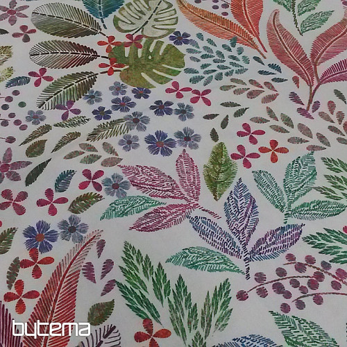 Tissu décoratif MELIA LEAVES coloré
