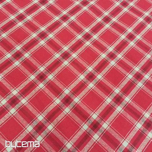 Cube en tissu TISSE beige/rouge