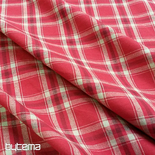 Cube en tissu TISSE beige/rouge
