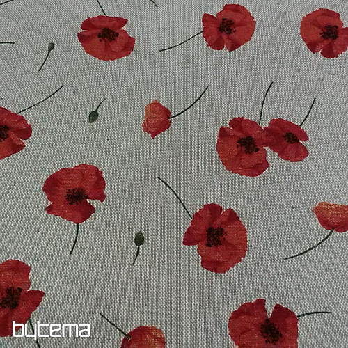 Tissu déco coquelicot POPPY