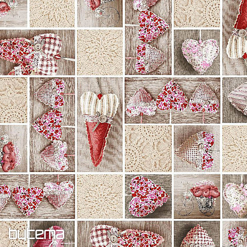 Tissu déco LIDIA&#39;S HEART rouge