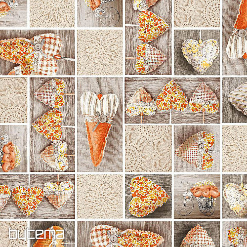 Tissu déco LIDIA&#39;S HEART orange