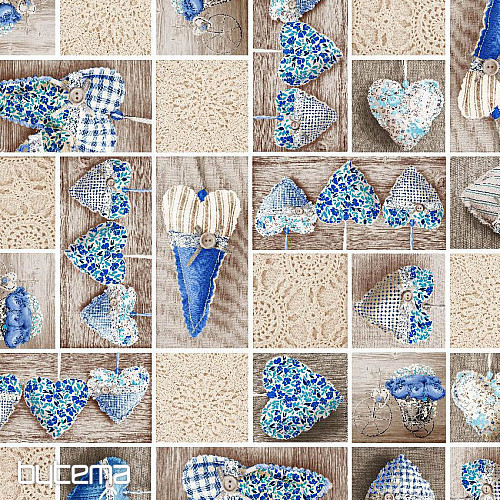 Tissu déco LIDIA&#39;S HEART bleu