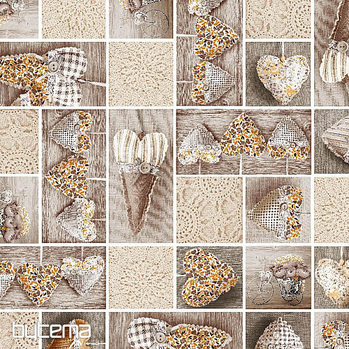 Tissu déco LIDIA&#39;S HEART marron
