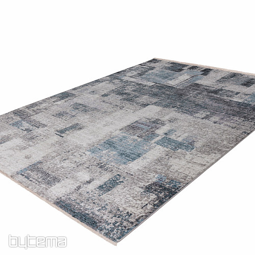 Tapis moderne MEDELLIN 407 argent / bleu