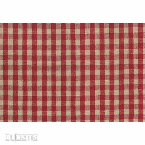 Tissu à carreaux MERIGNAC beige/rouge