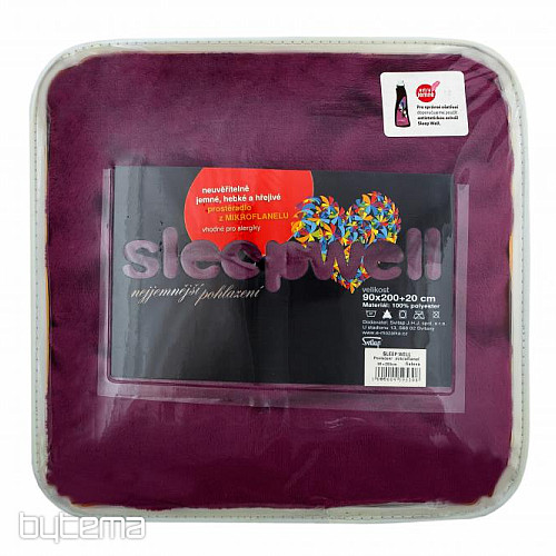 Drap en microflanelle DORMEZ BIEN foncé. violet