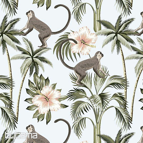 Tissu décoratif AMERICA singes