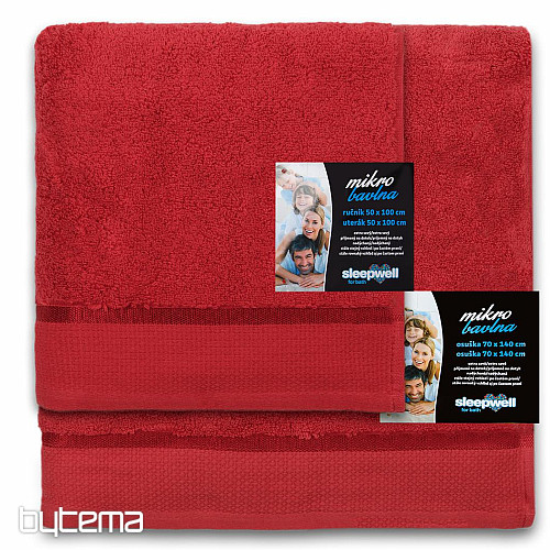 Serviette et drap de bain MIKRO rouge foncé
