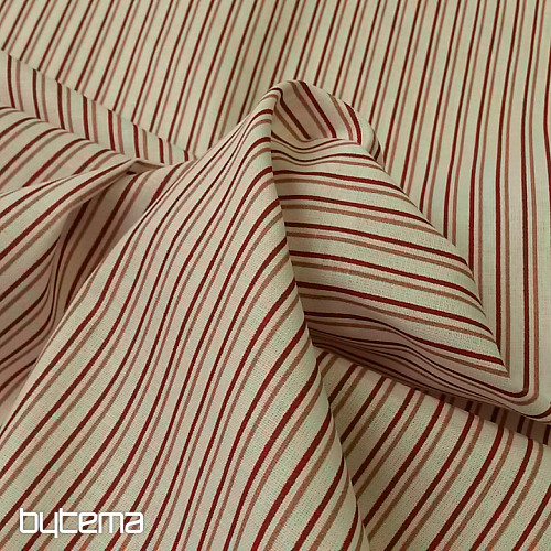 Tissu coton STRIPE rouge-rose