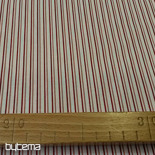 Tissu coton STRIPE rouge-rose