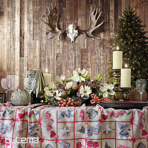 Tissu décoratif COUNTRY Noël marron