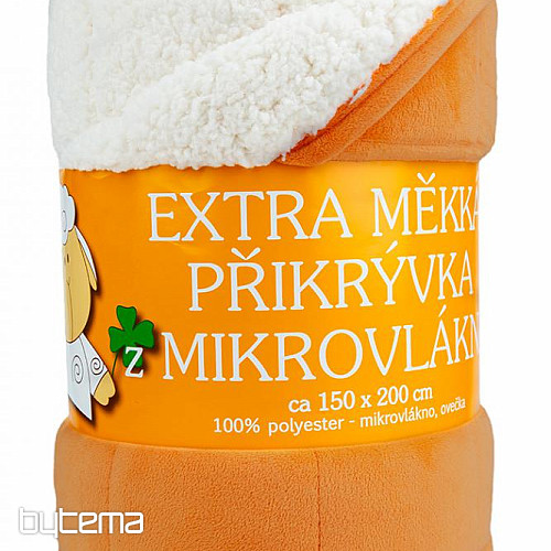couverture microfibre EXTRA DOUCE MOUTON point St. cannelle