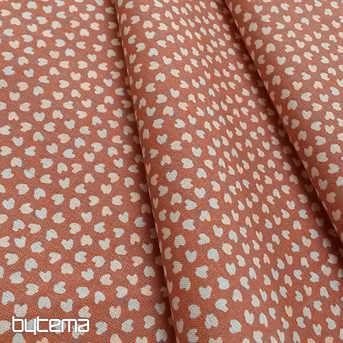 Tissu coton COEUR Saumon