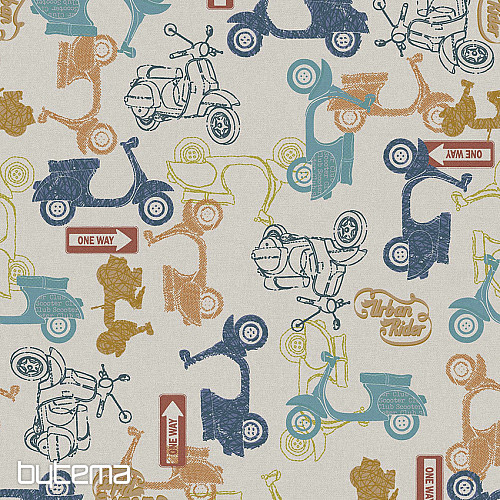 Tissu décoratif pour scooters VESPA, impression numérique